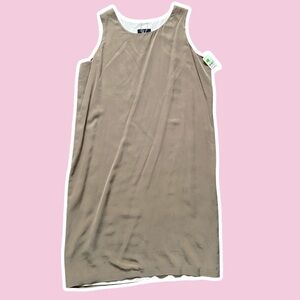 NWT ~ VTG ~ 1990s ~ Y L Dress ~ Camel & Cream Reversible Column Dress ~ Size 14